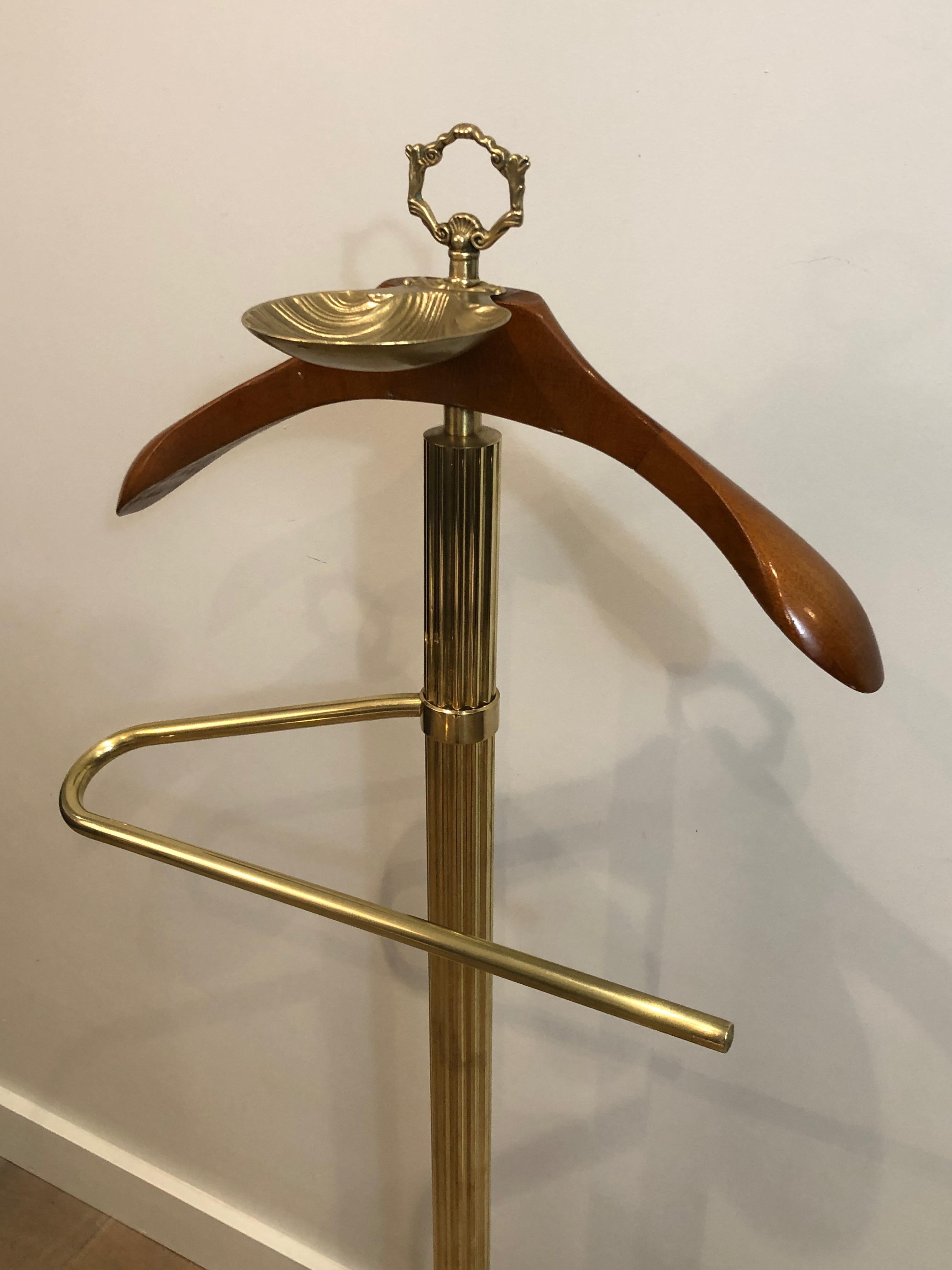 Brass and Wood Valet with Lion Heads and Feet, French, Circa 1940 5