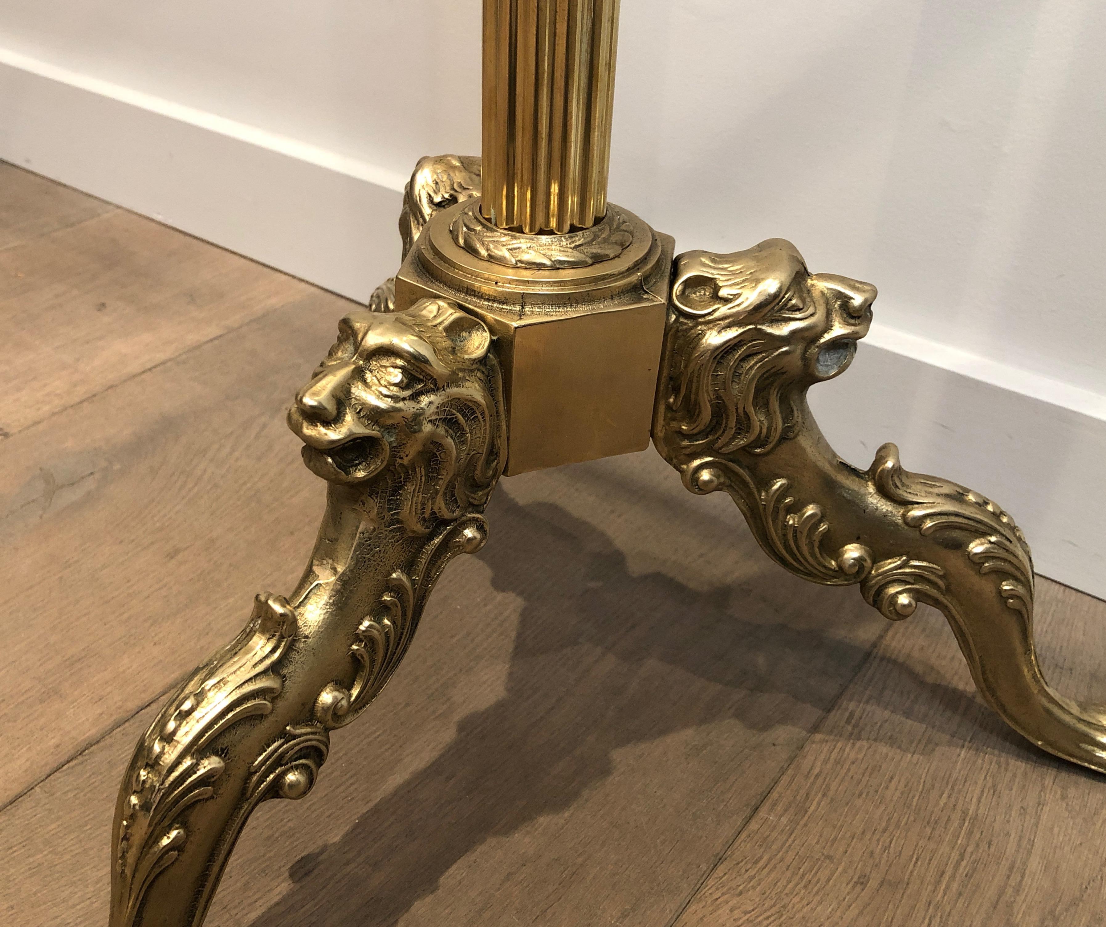 Brass and Wood Valet with Lion Heads and Feet, French, Circa 1940 7