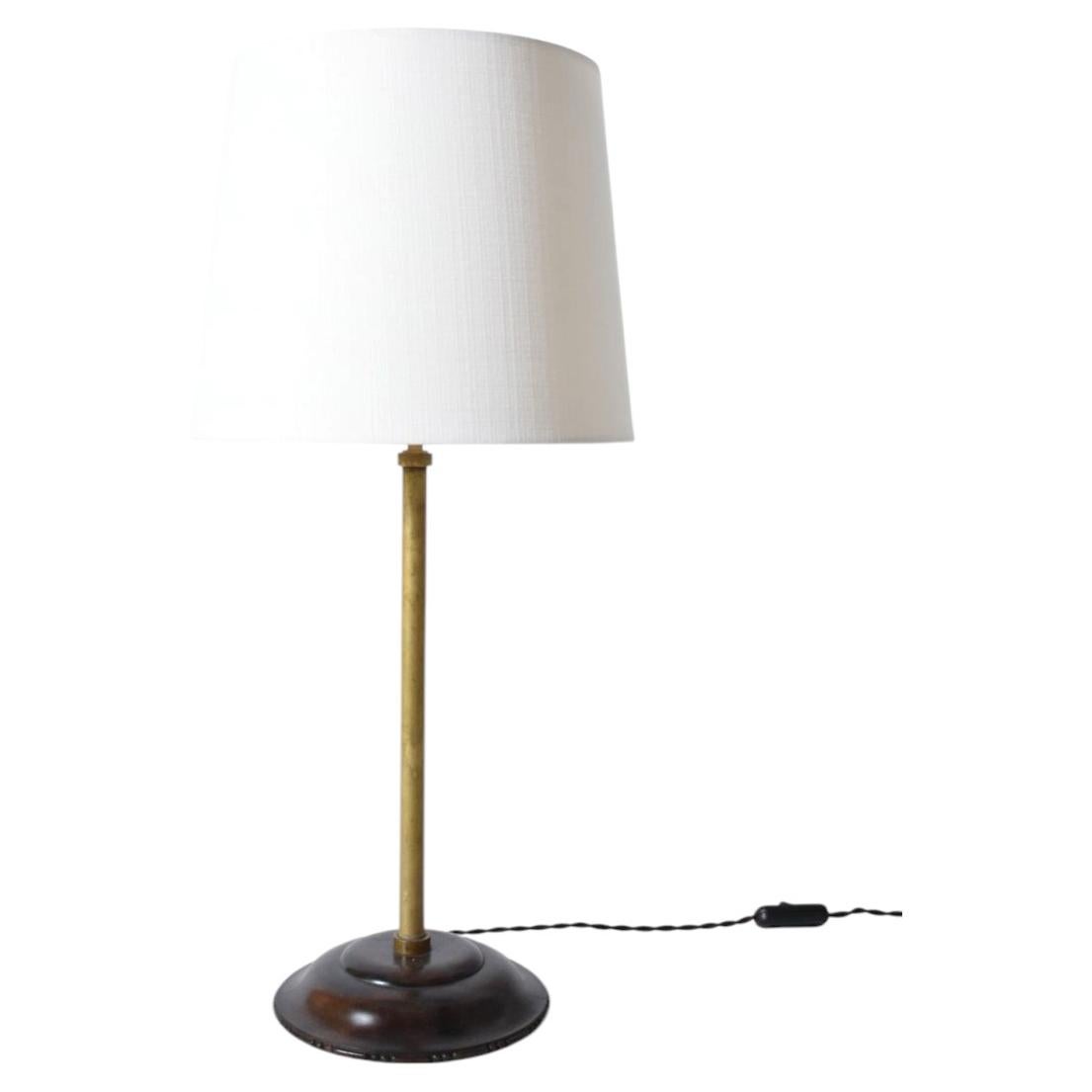 Brass and wood viennese secession lamp, 1910s. For Sale