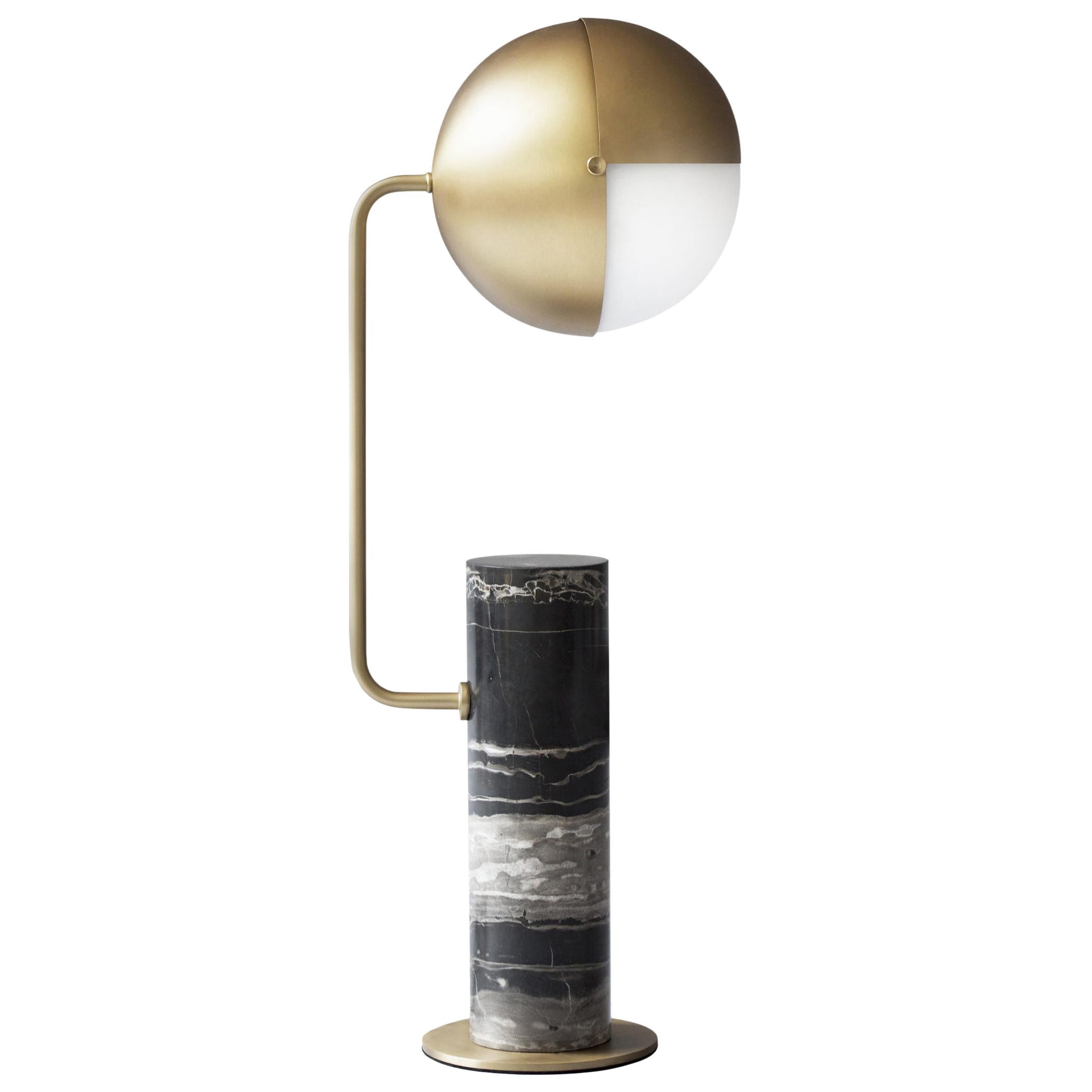 Brass "Another" Table Lamp, Square in Circle