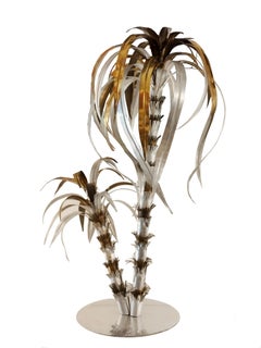 Brass Ans Aluminum Palm Tree, in the Mood of Maison Jensen, Italy, 1970s