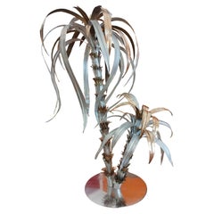 Brass Ans Aluminum Palm Tree, in the Mood of Maison Jensen, Italy, 1970s