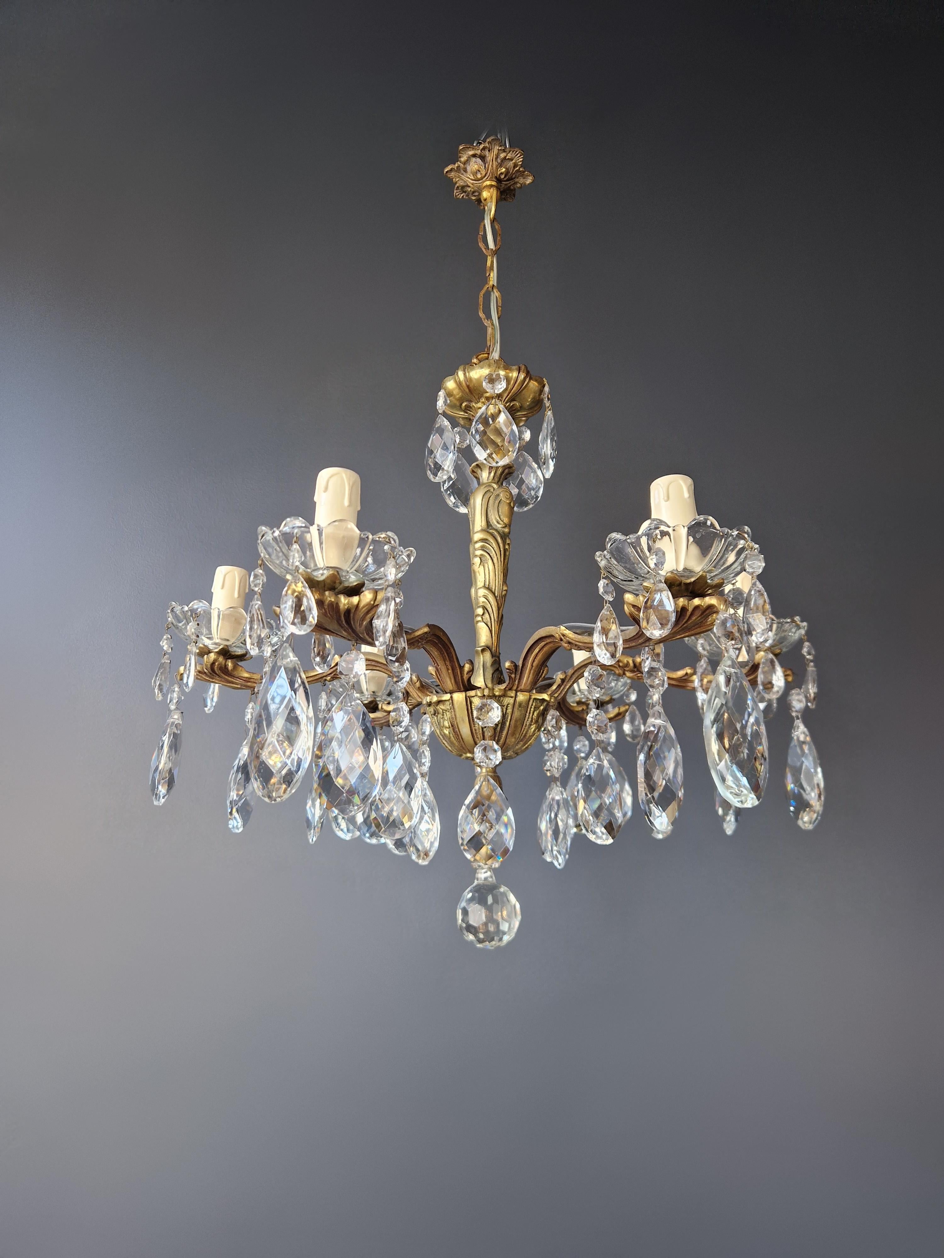 Federal Brass Antique German Classic Lustre Neoclassical Chandelier