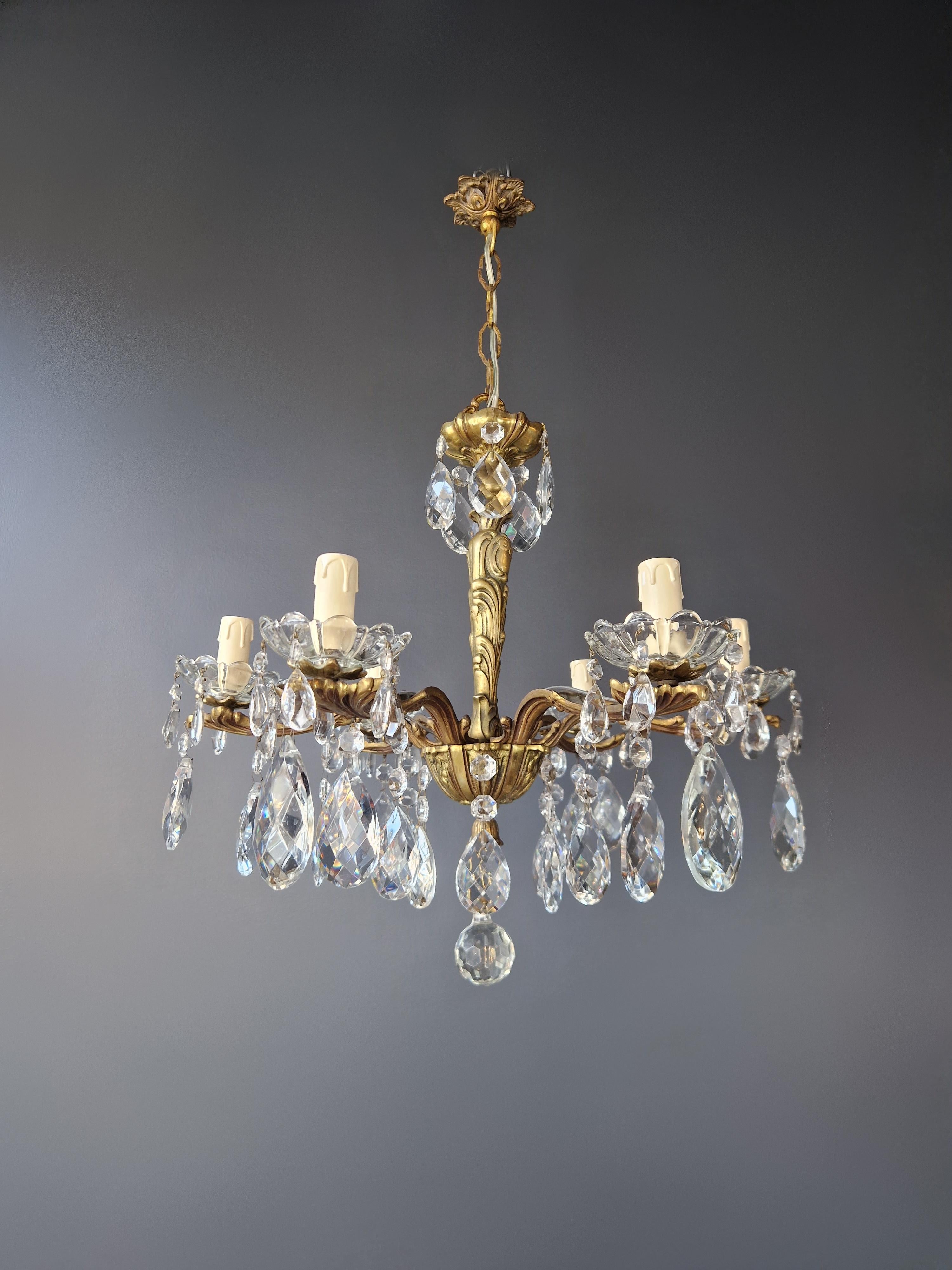 Hand-Knotted Brass Antique German Classic Lustre Neoclassical Chandelier