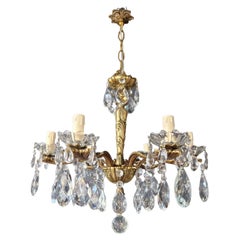 Brass Antique German Classic Lustre Neoclassical Chandelier