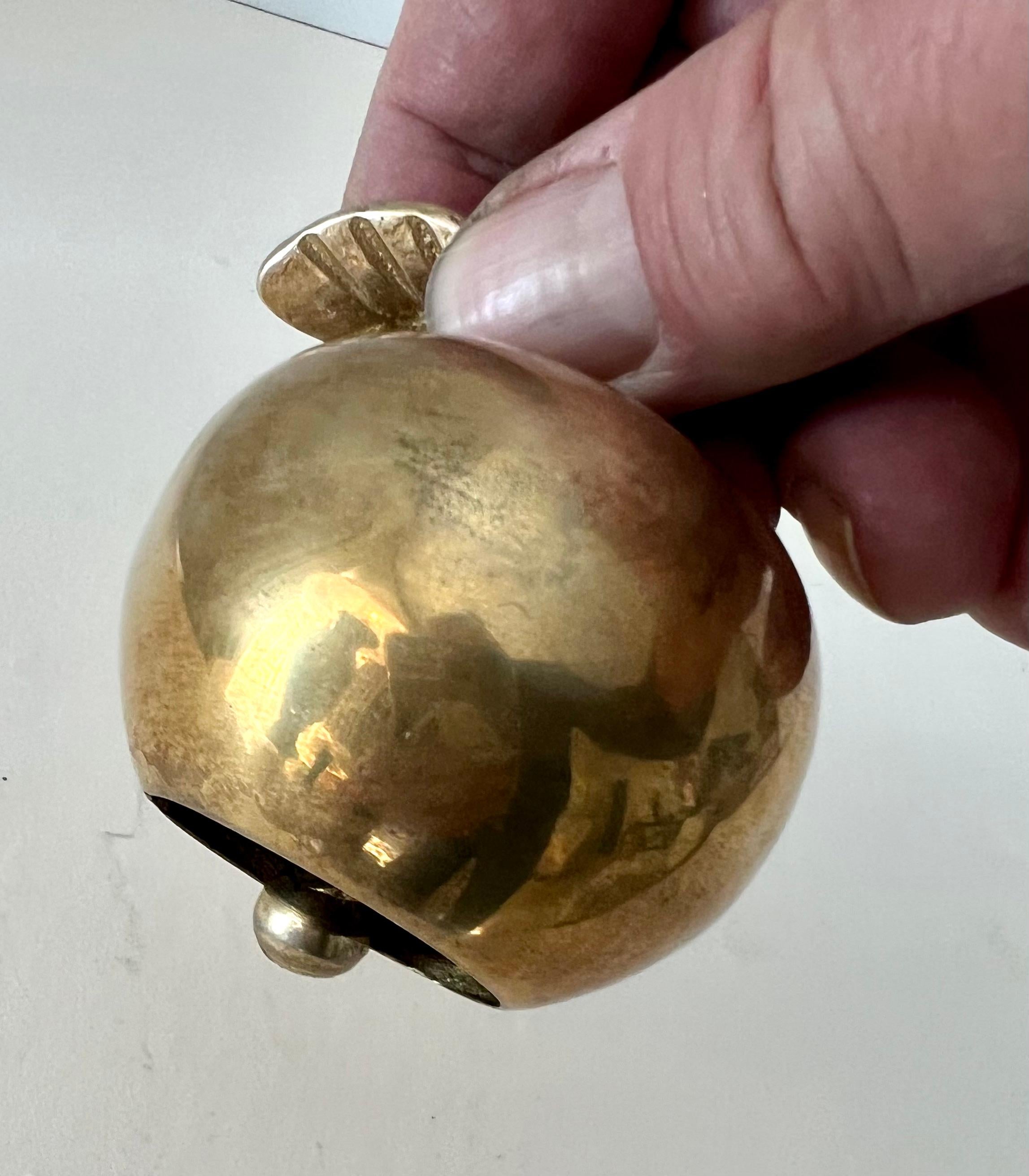 20th Century Brass Apple Bell