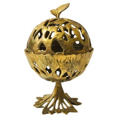 Retro Brass Apple Incense Burner