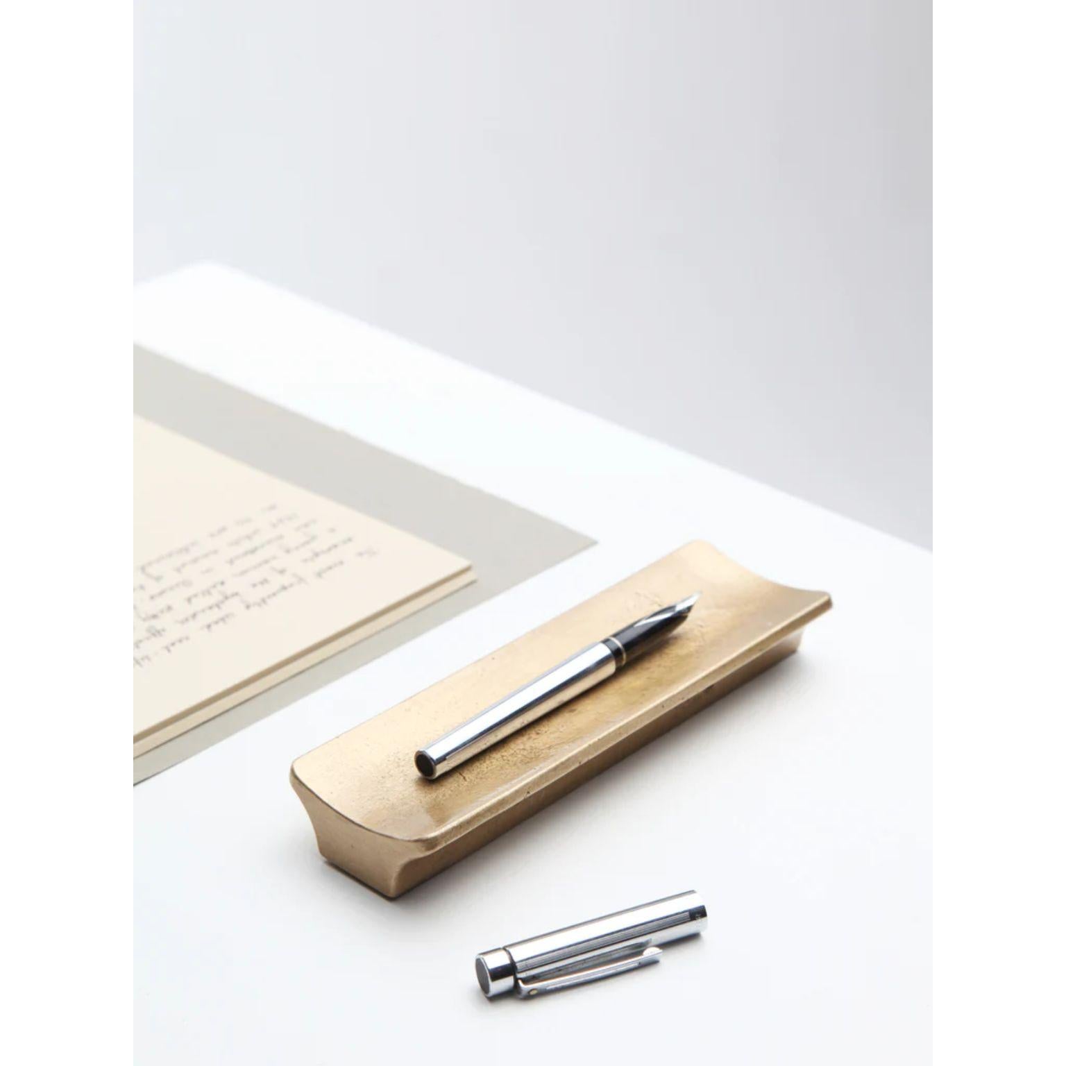 Modern Brass Arc Pen Tray by Stem Design For Sale