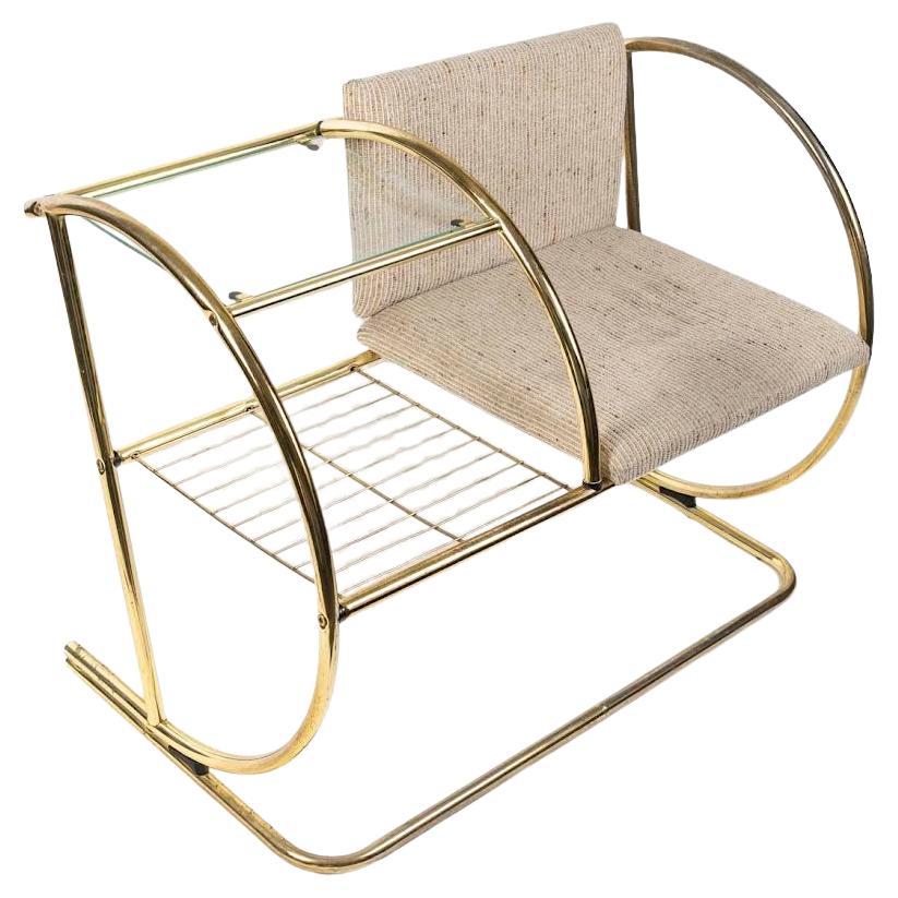 Poltrona e tavolo in ottone, circa 1970, Mobili di design. in vendita