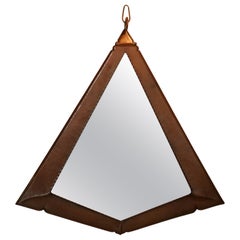 Antique Brass Art Deco Amsterdam school Wall Mirror, 1920s