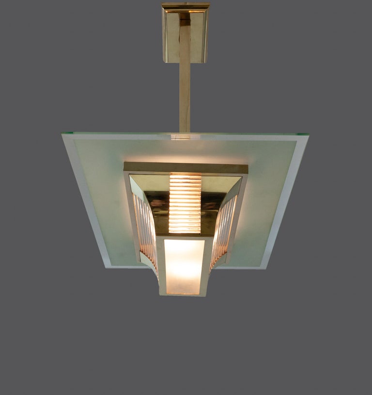 Brass Art Deco Atelier Petitot Ceiling Light For Sale At 1stdibs
