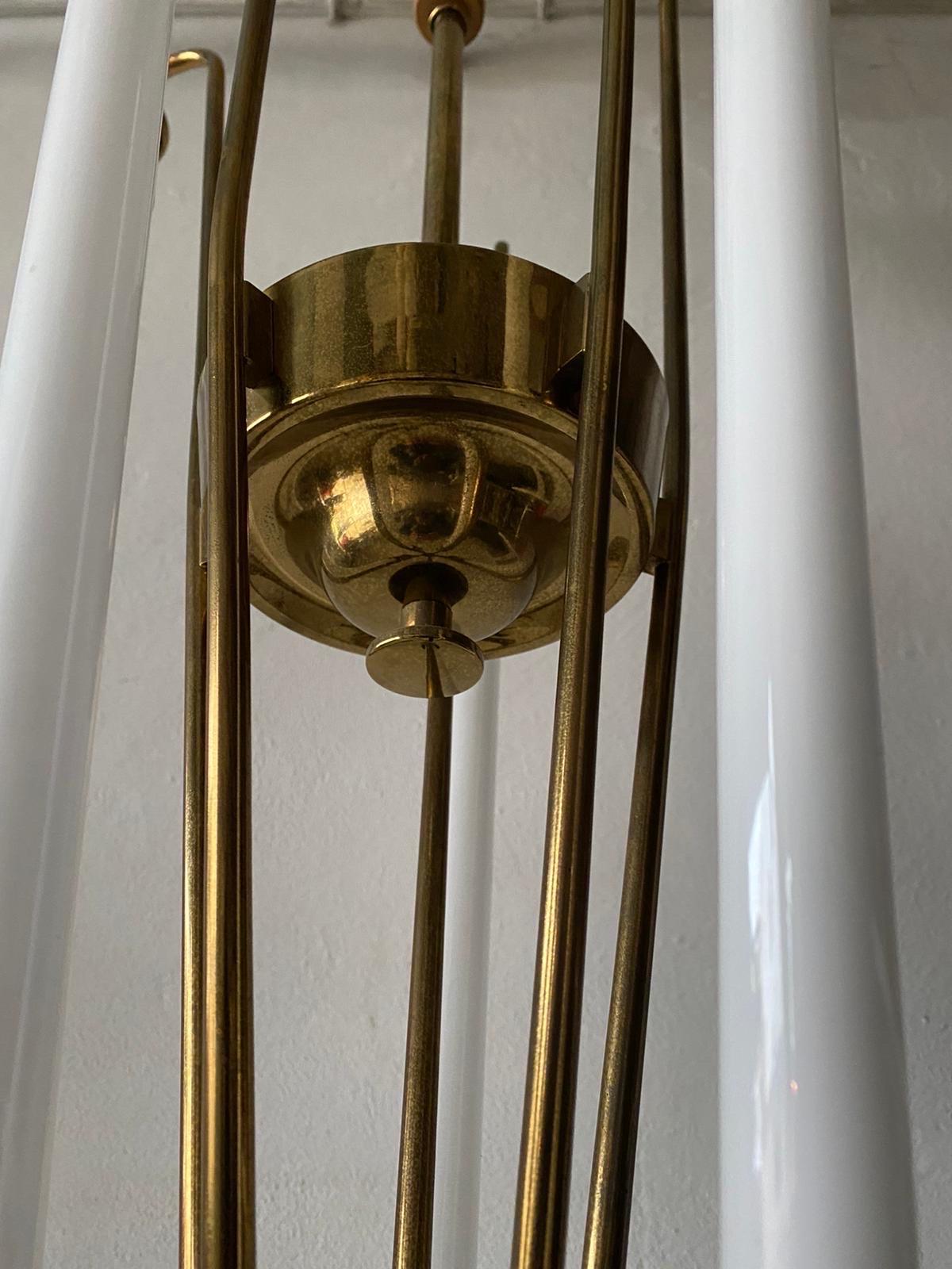 Brass Art Deco Bauhaus Chandelier by Kaiser & Co., 1930s, Germany For Sale 8