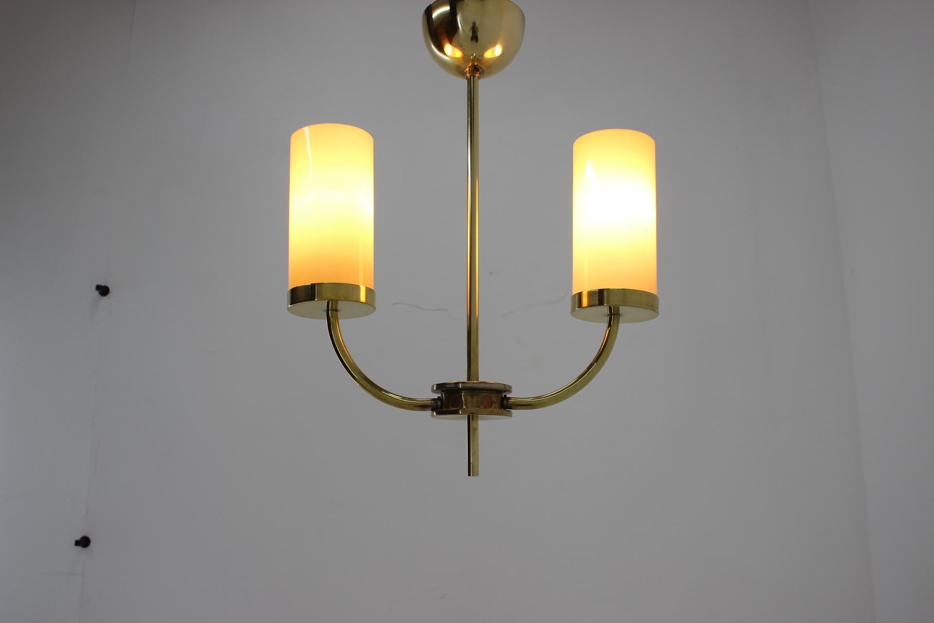 European Brass Art Deco Bauhaus Pendant / 1930s For Sale