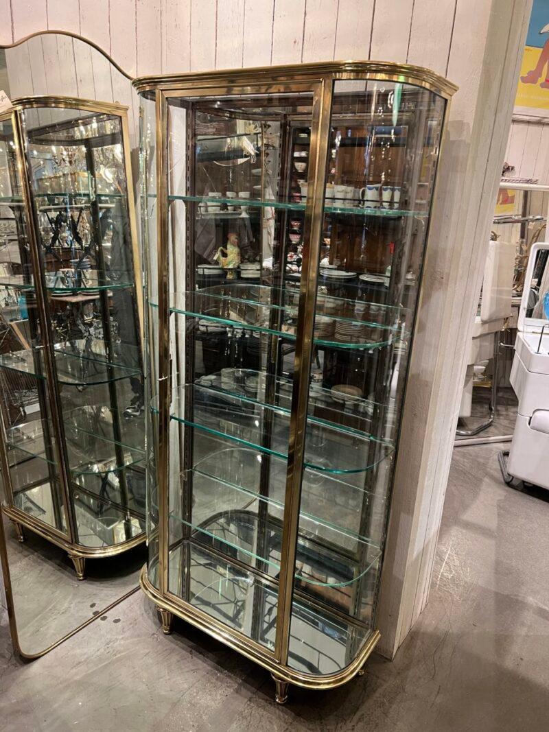 Art Déco Brass Art Deco Display Cabinet, 1930s France in vendita