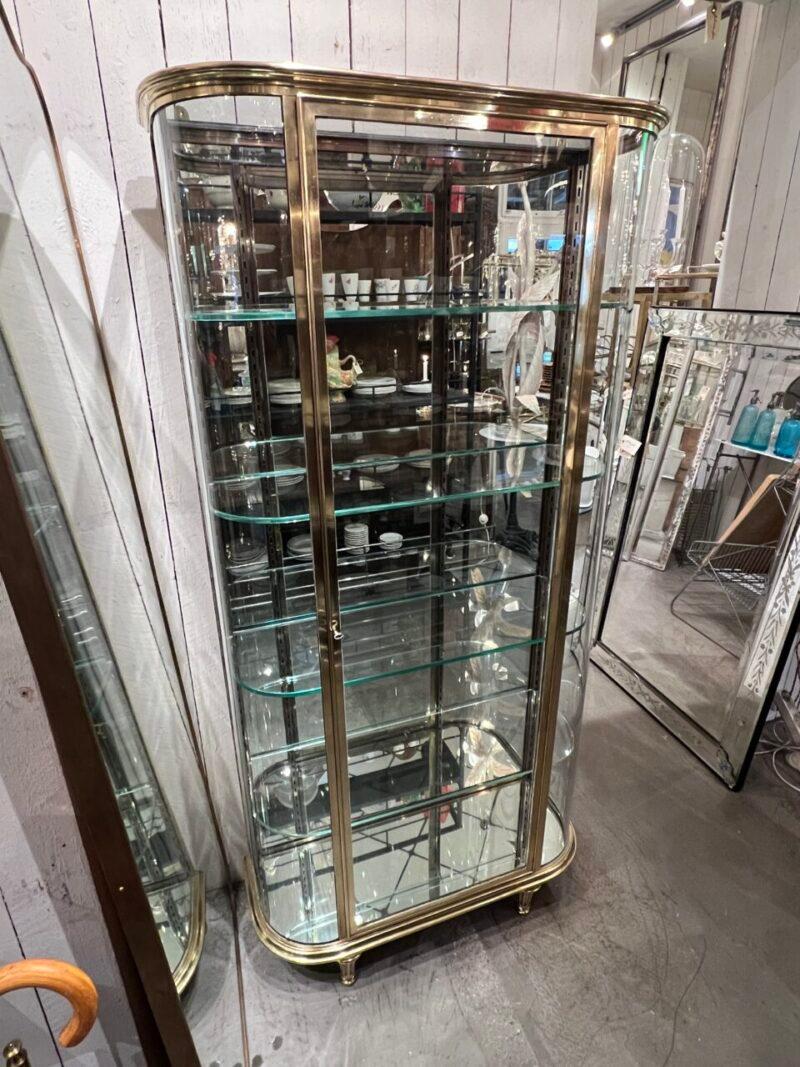 Francese Brass Art Deco Display Cabinet, 1930s France in vendita