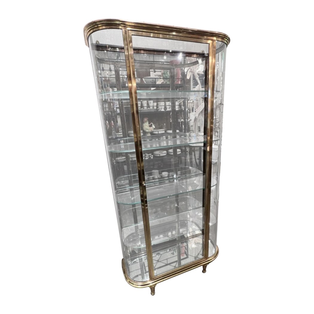 Brass Art Deco Display Cabinet, 1930s France in vendita