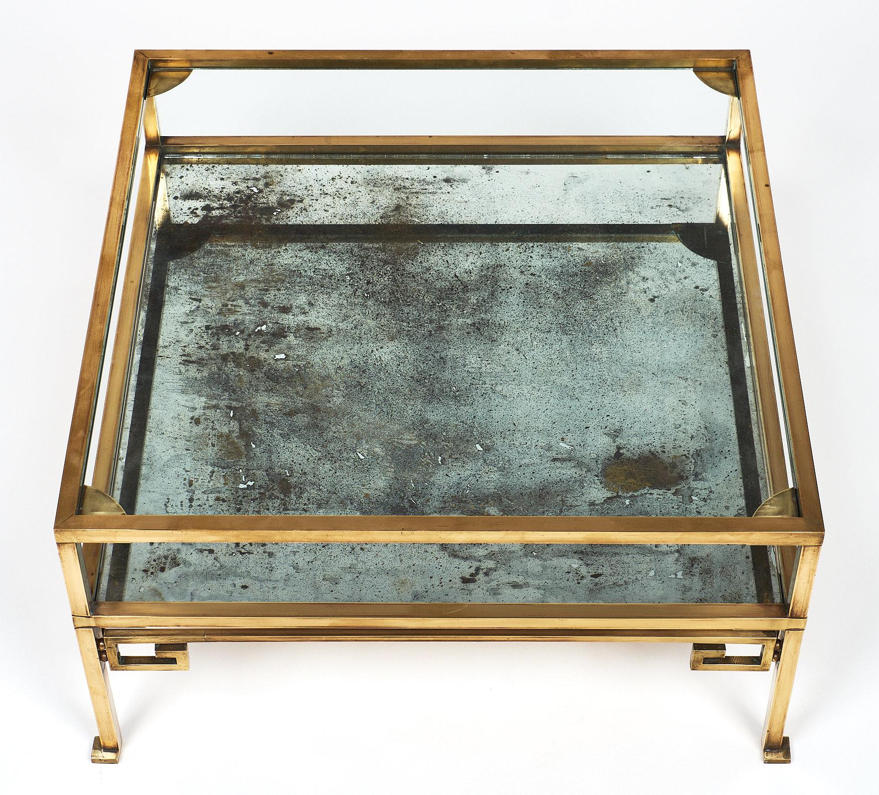 Mid-20th Century Brass Art Deco French Coffee Table