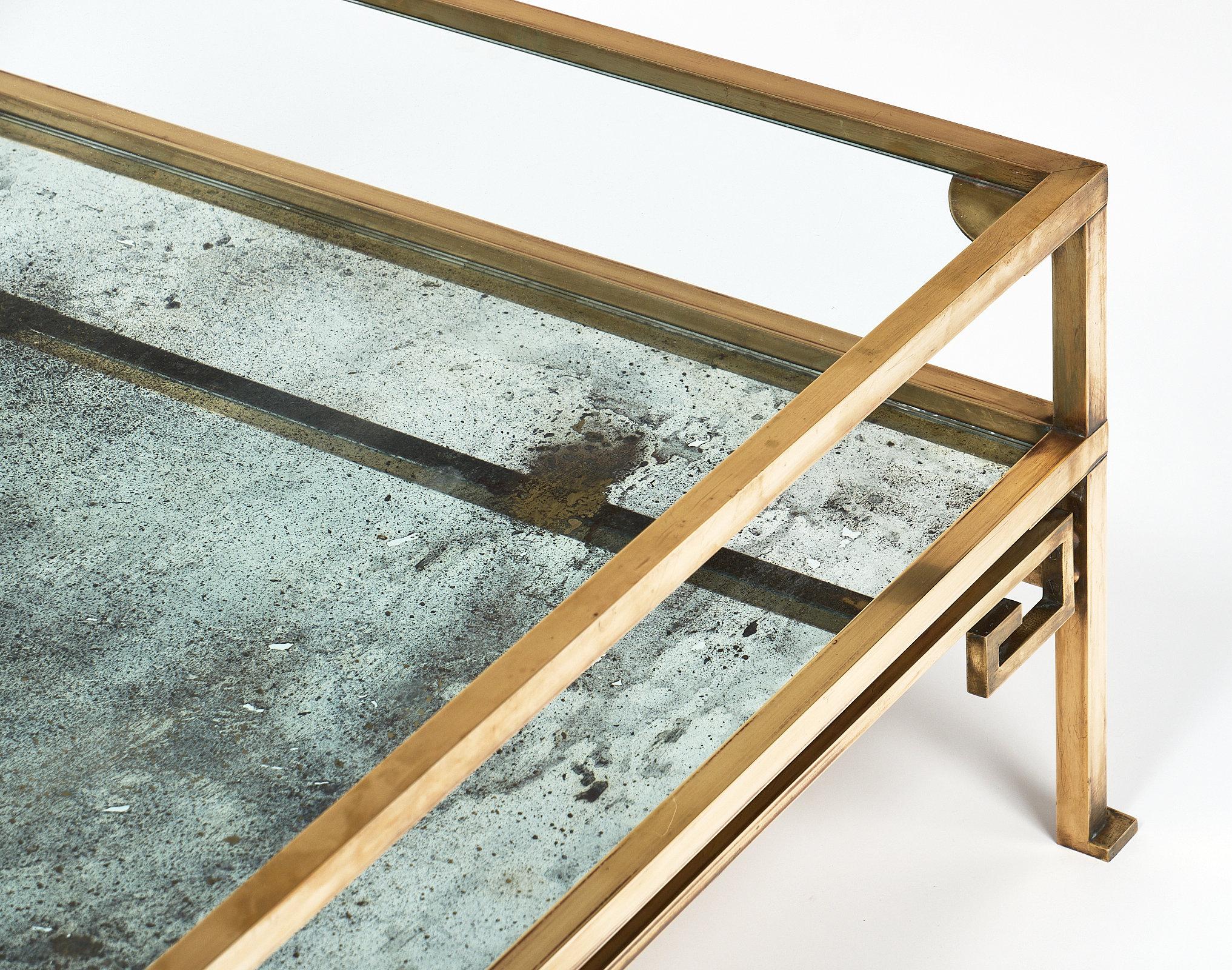 Brass Art Deco French Coffee Table 1