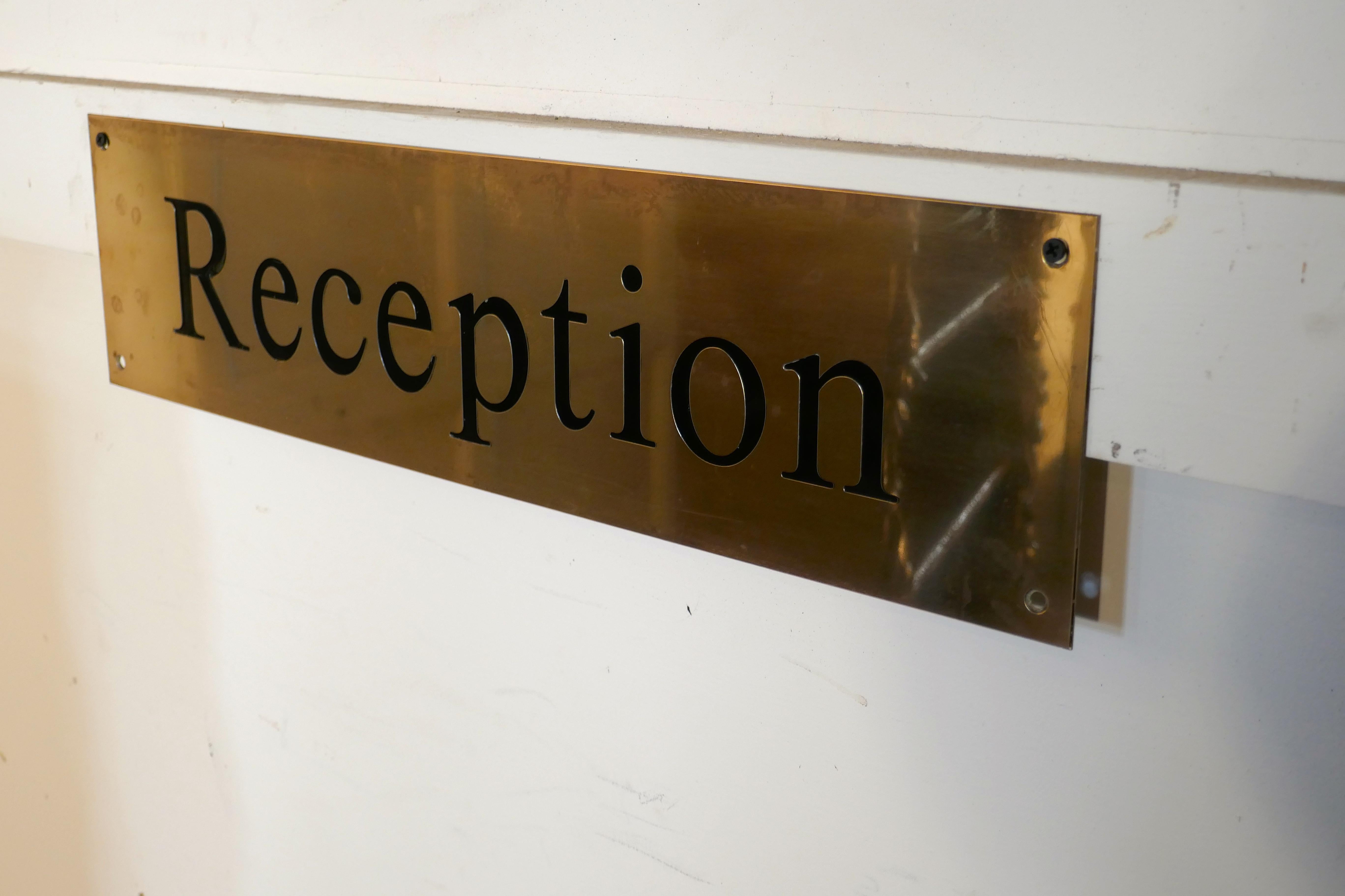 hotel reception signs