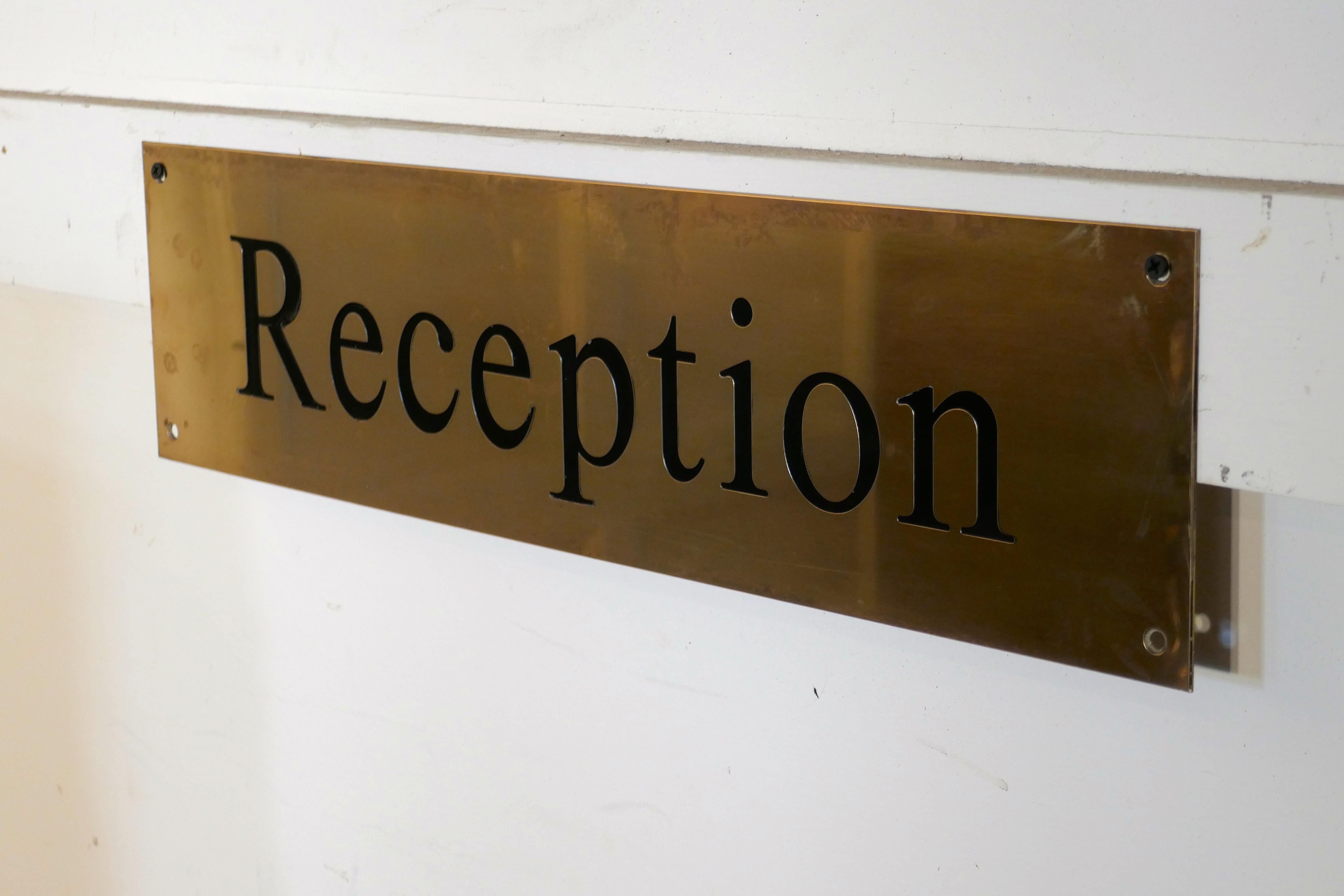 Brass Art Deco Hotel Reception Sign In Good Condition In Chillerton, Isle of Wight