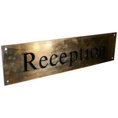 Brass Art Deco Hotel Reception Sign