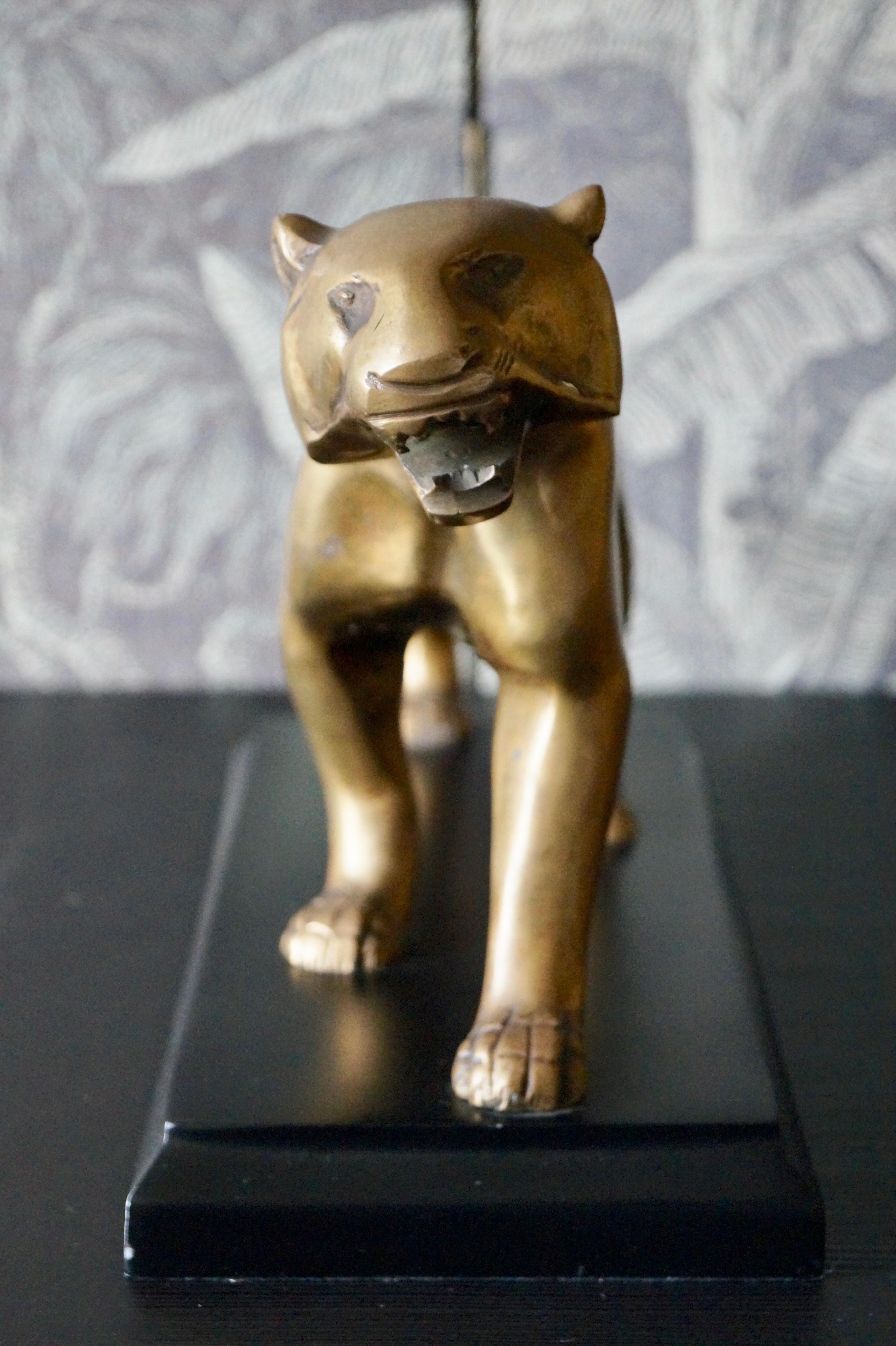 Brass Art Deco Lion Sculpture For Sale 2