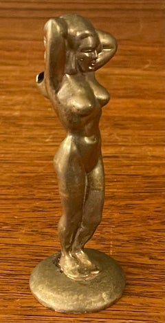 Ouvre-bouteille en laiton Art Déco Femme nue