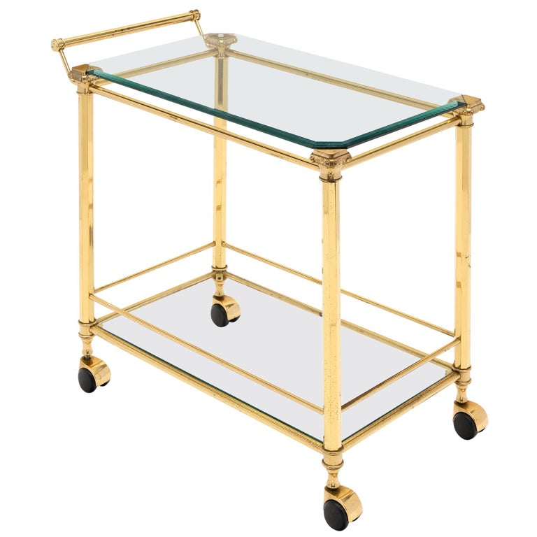 Brass Art Deco Period French Bar Cart For Sale at 1stdibs