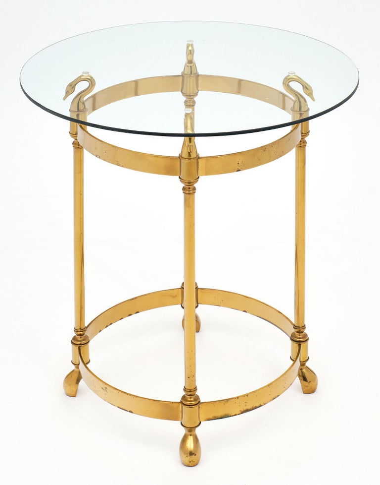 Brass Art Deco Period Swan Side Table at 1stDibs