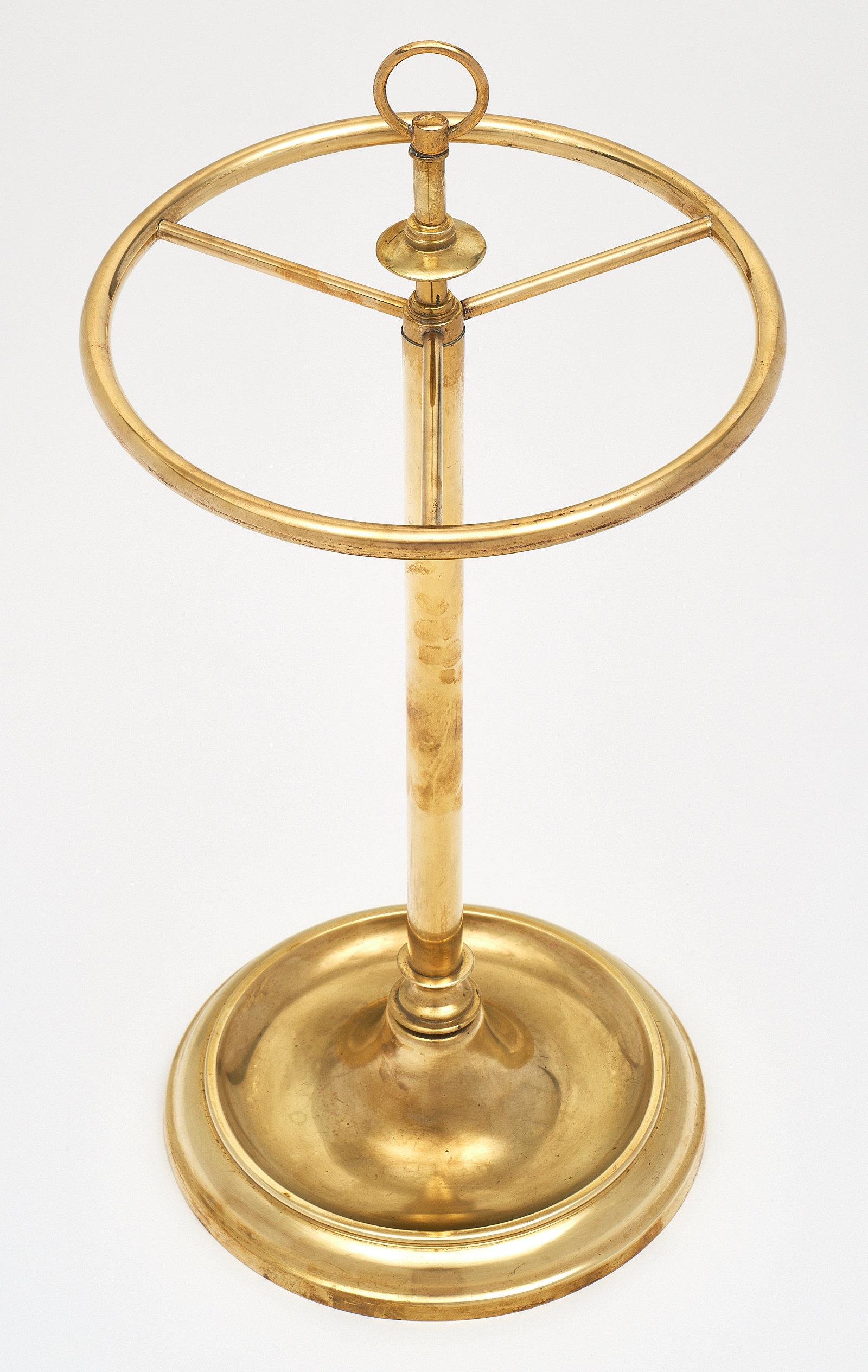 French Brass Art Deco Period Umbrella Stand