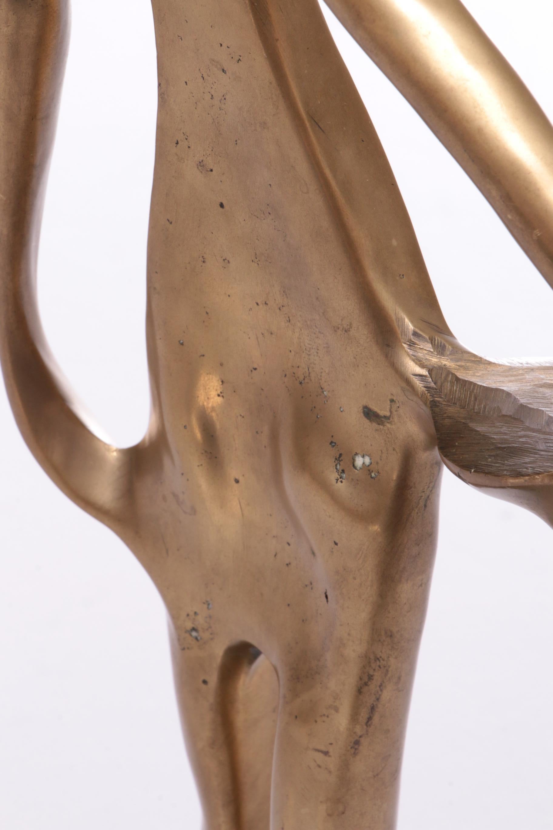 Statua Art Deco in ottone di una donna africana su una base di marmo, anni '70 in vendita 1