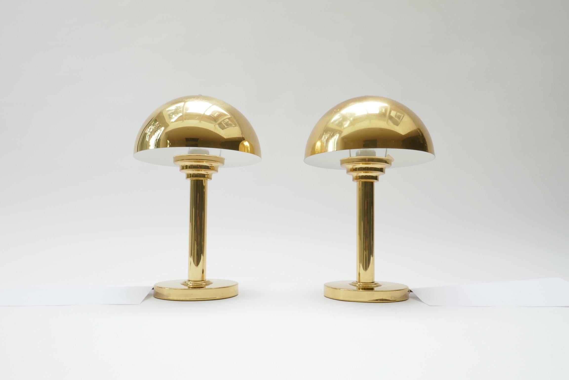 Brass Art Deco Style Mushroom Table Lamp, Germany, 1970s 2