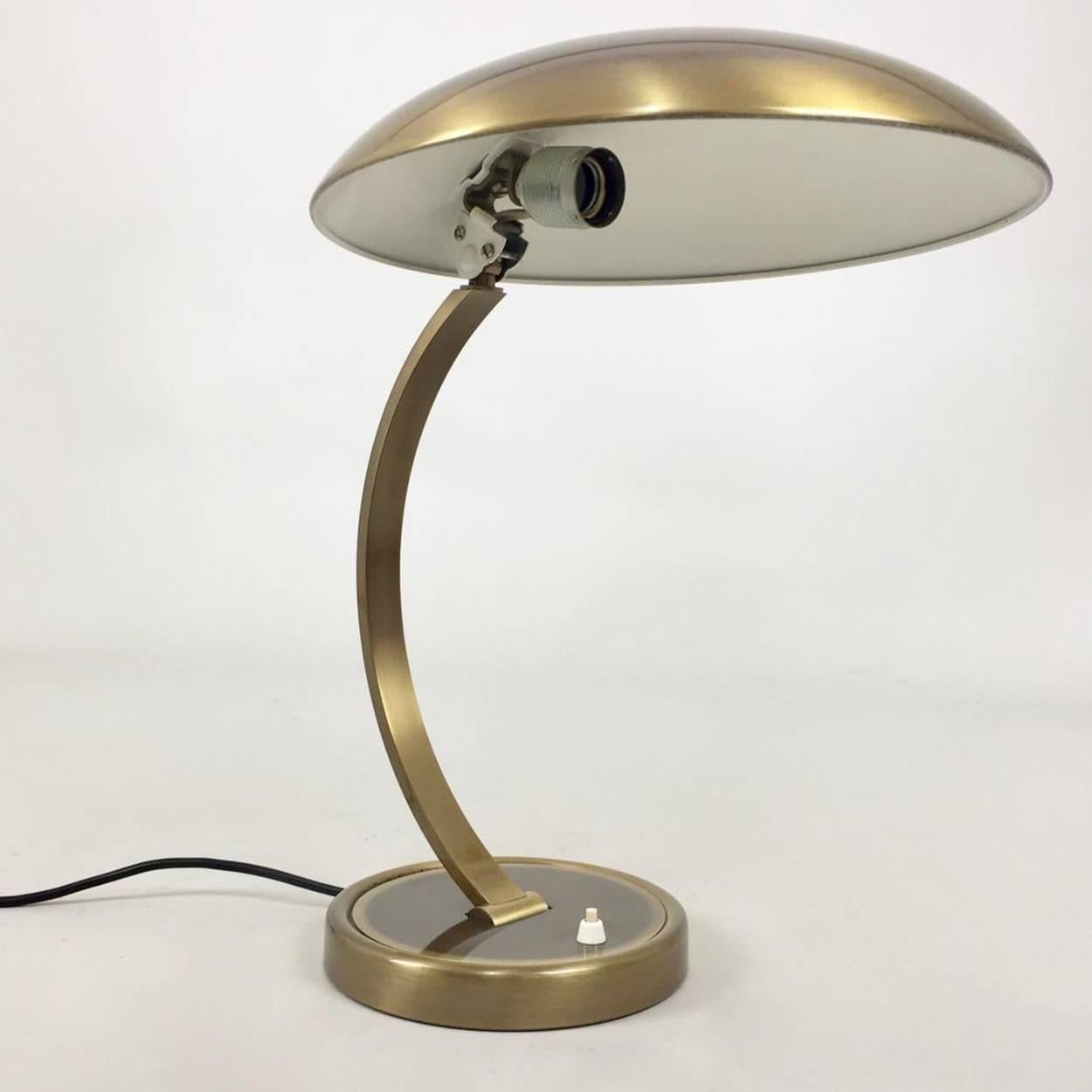 Austrian Brass Art Deco Table Lamp by Christian Dell for Kaiser, Germany, 1950