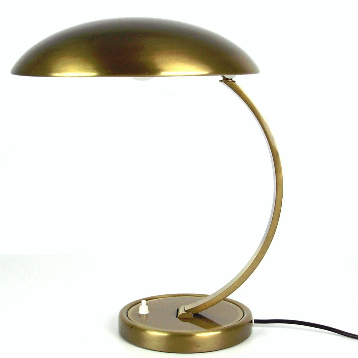 20th Century Brass Art Deco Table Lamp by Christian Dell for Kaiser, Germany, 1950