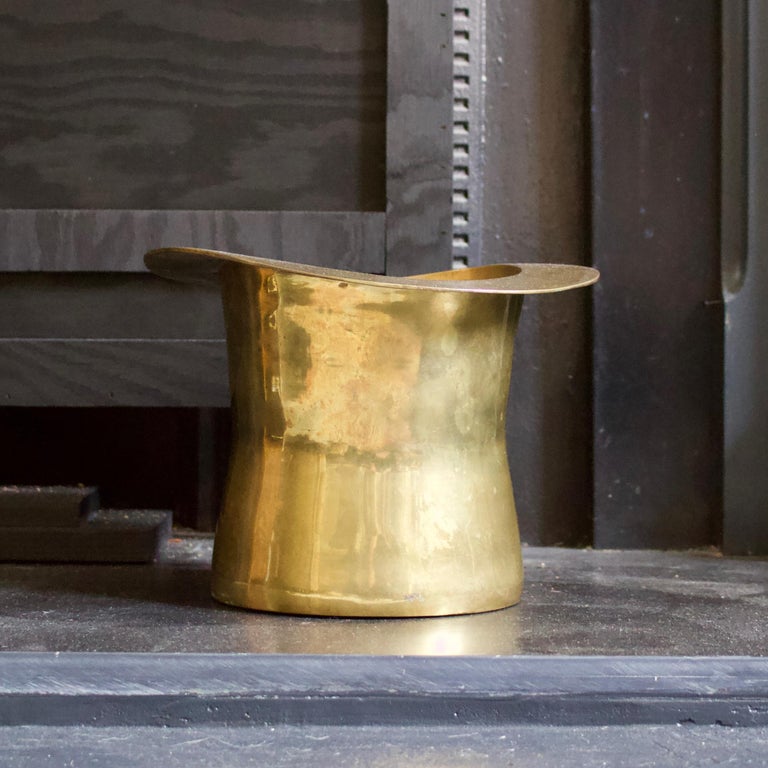 Brass Art Deco Top Hat Champagne Bucket, Early to Mid20th Century