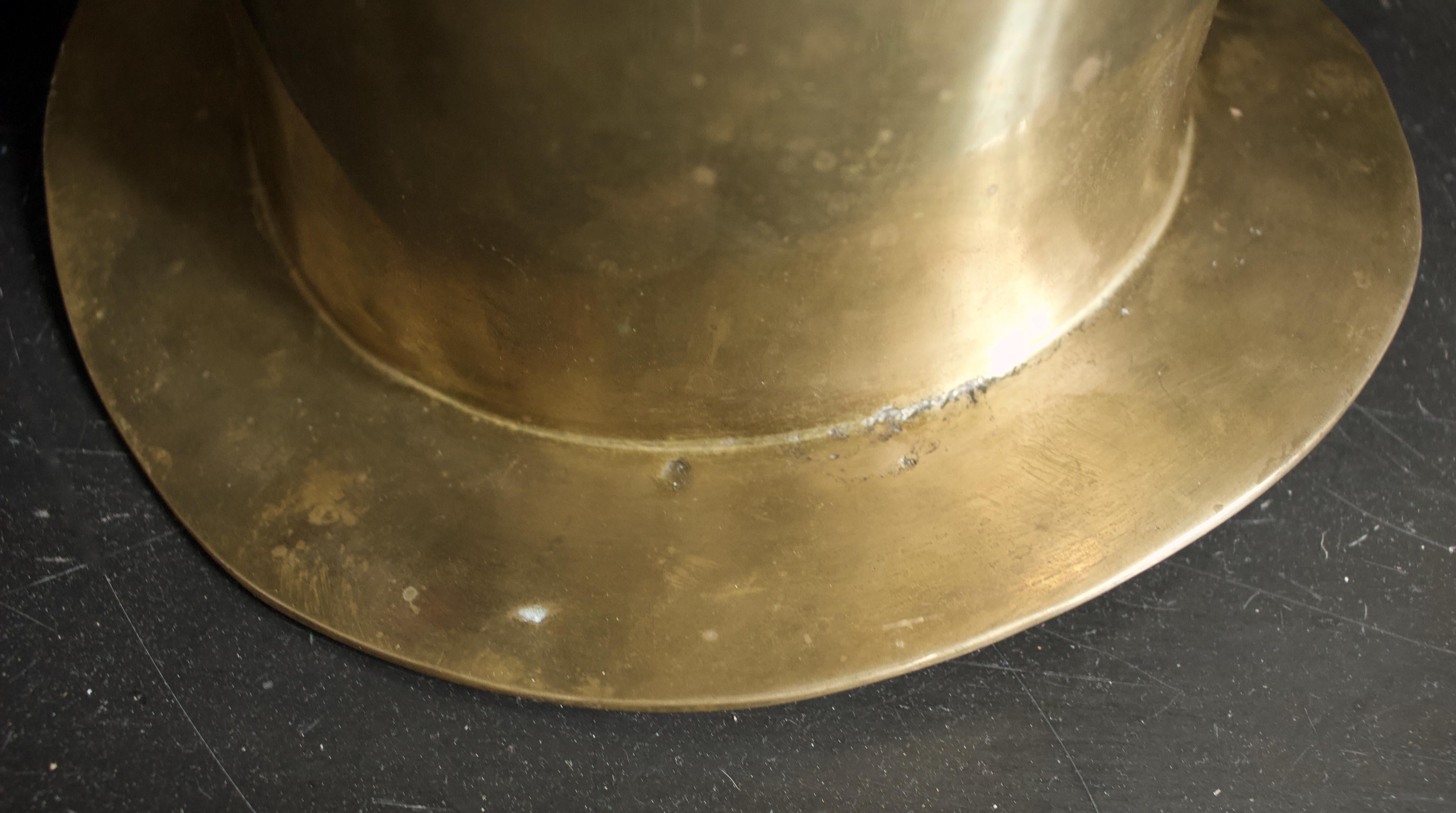 Brass Art Deco Top Hat Champagne Bucket, Early to Mid-20th Century European 5