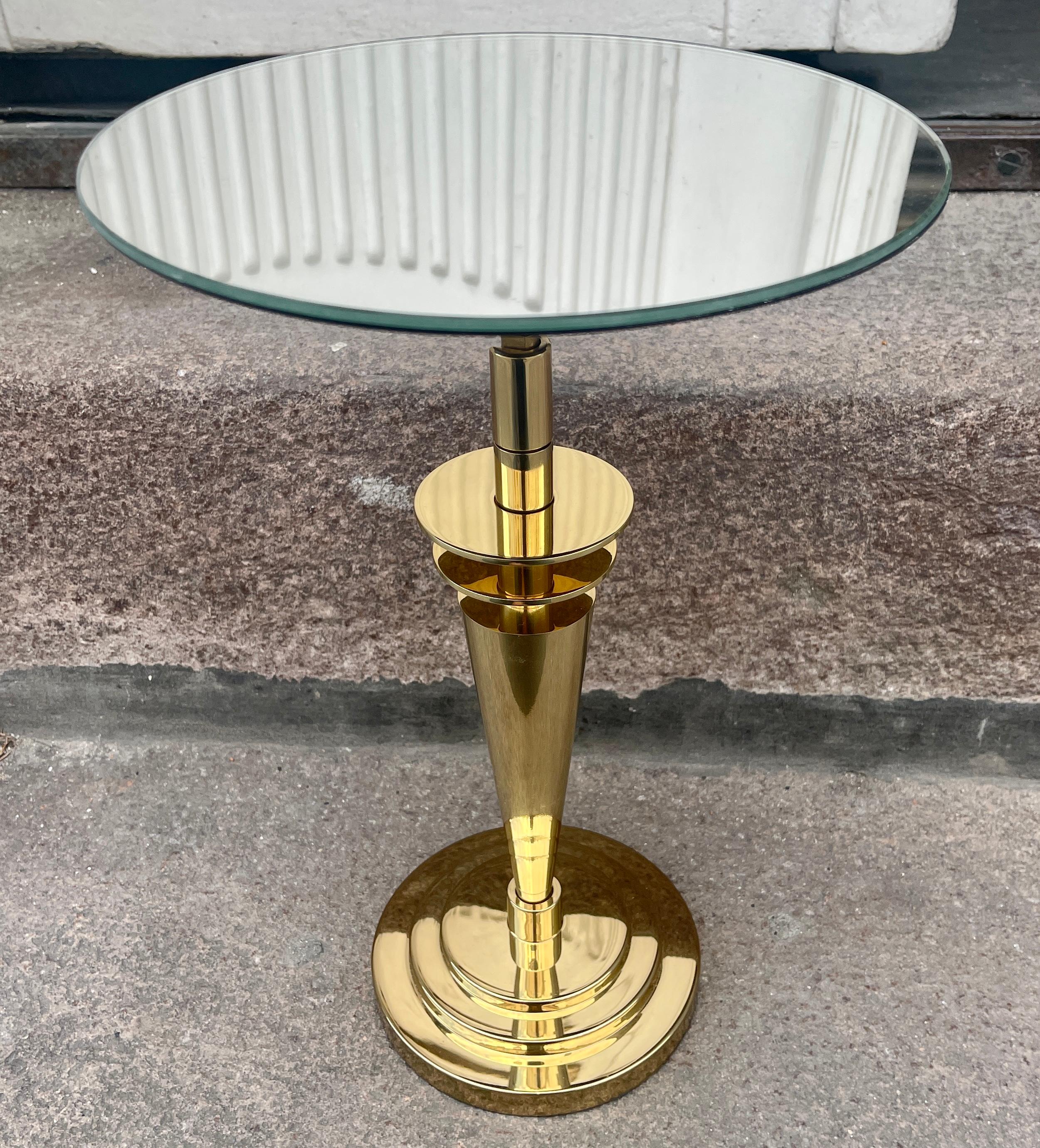 Brass Art Deco Vanity Mirror or Pedestal 4