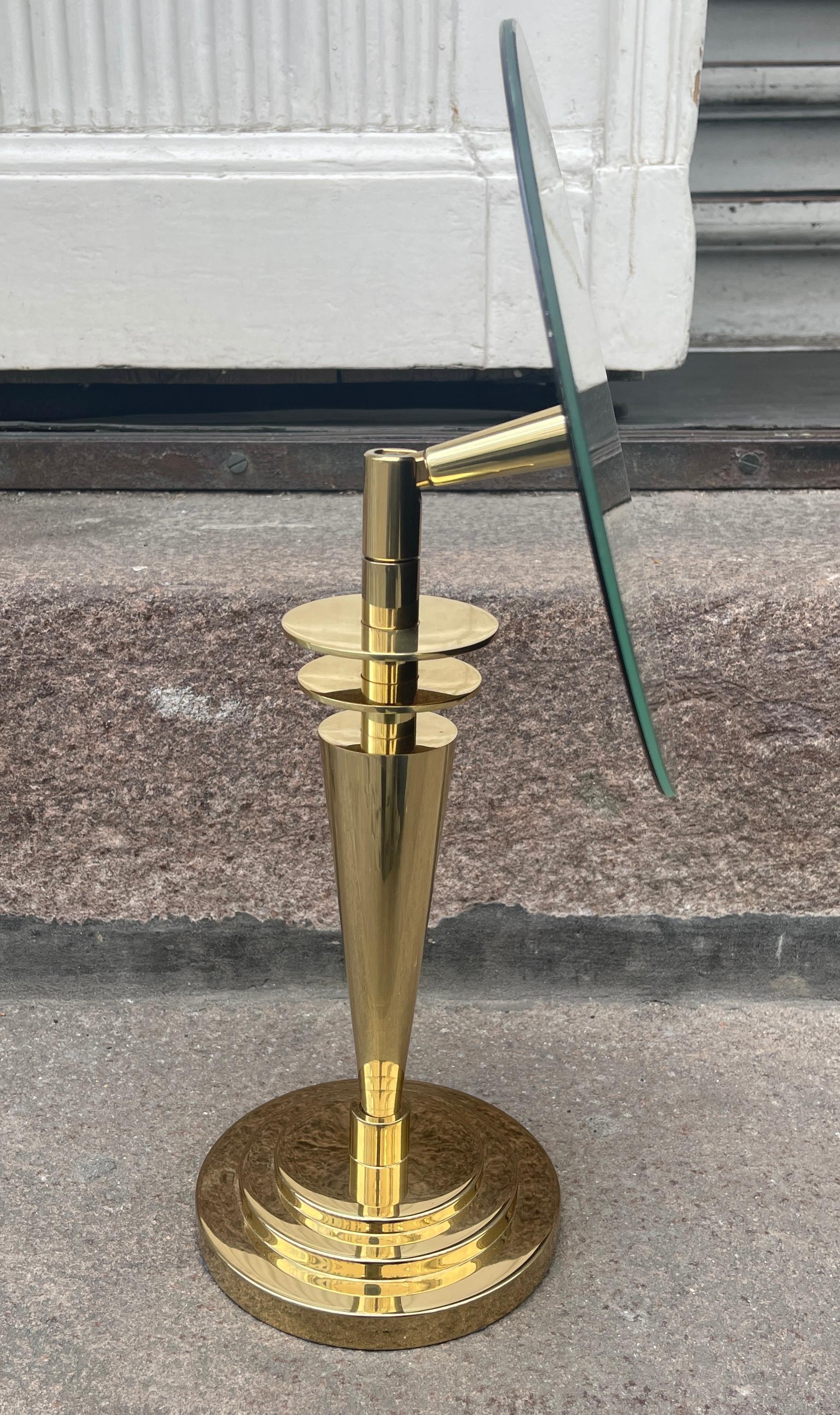 Brass Art Deco Vanity Mirror or Pedestal 8
