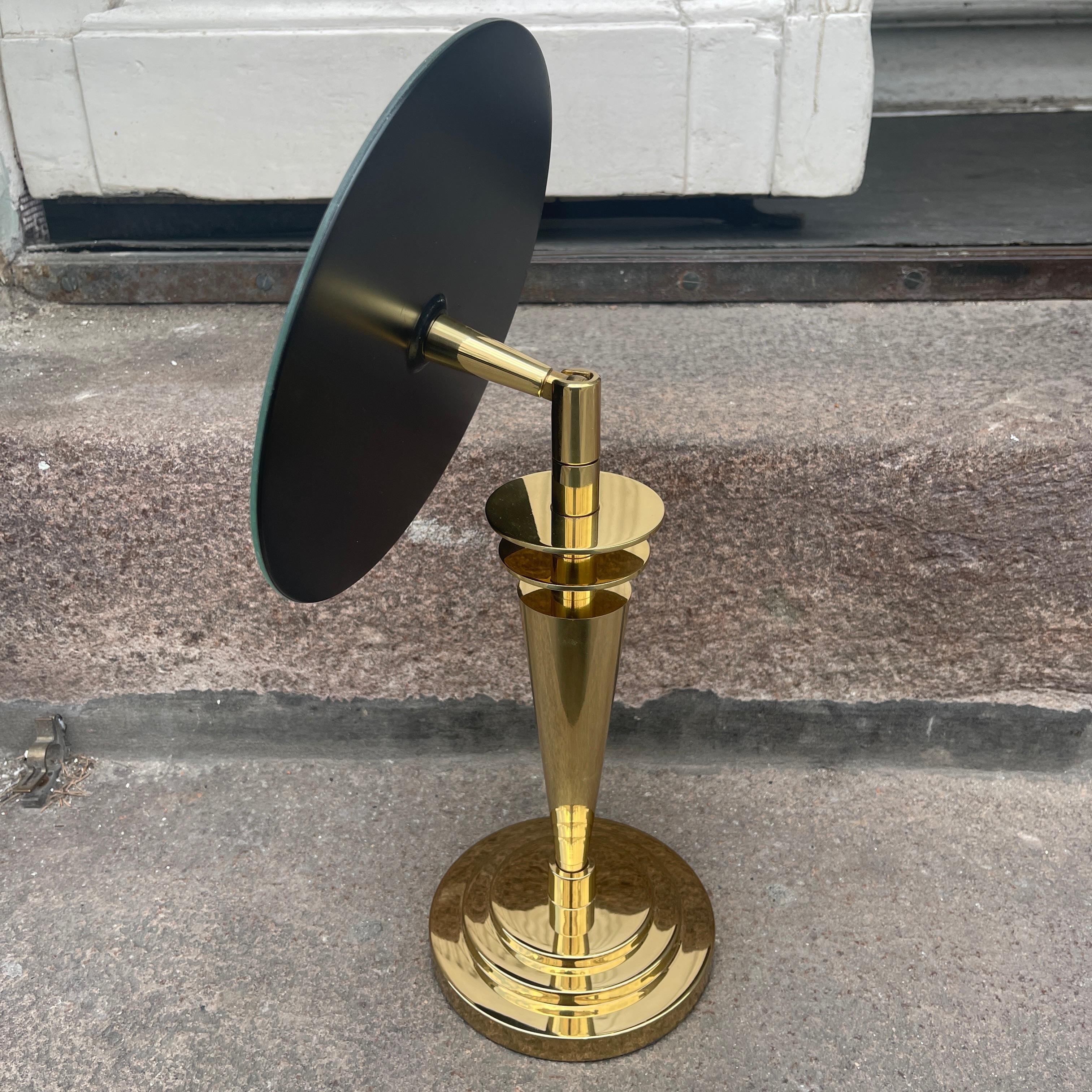 Polished Brass Art Deco Vanity Mirror or Pedestal