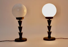 Brass Art Deco Vintage Opal Glass Lamp Shade Geometric, 1930s, Vienna