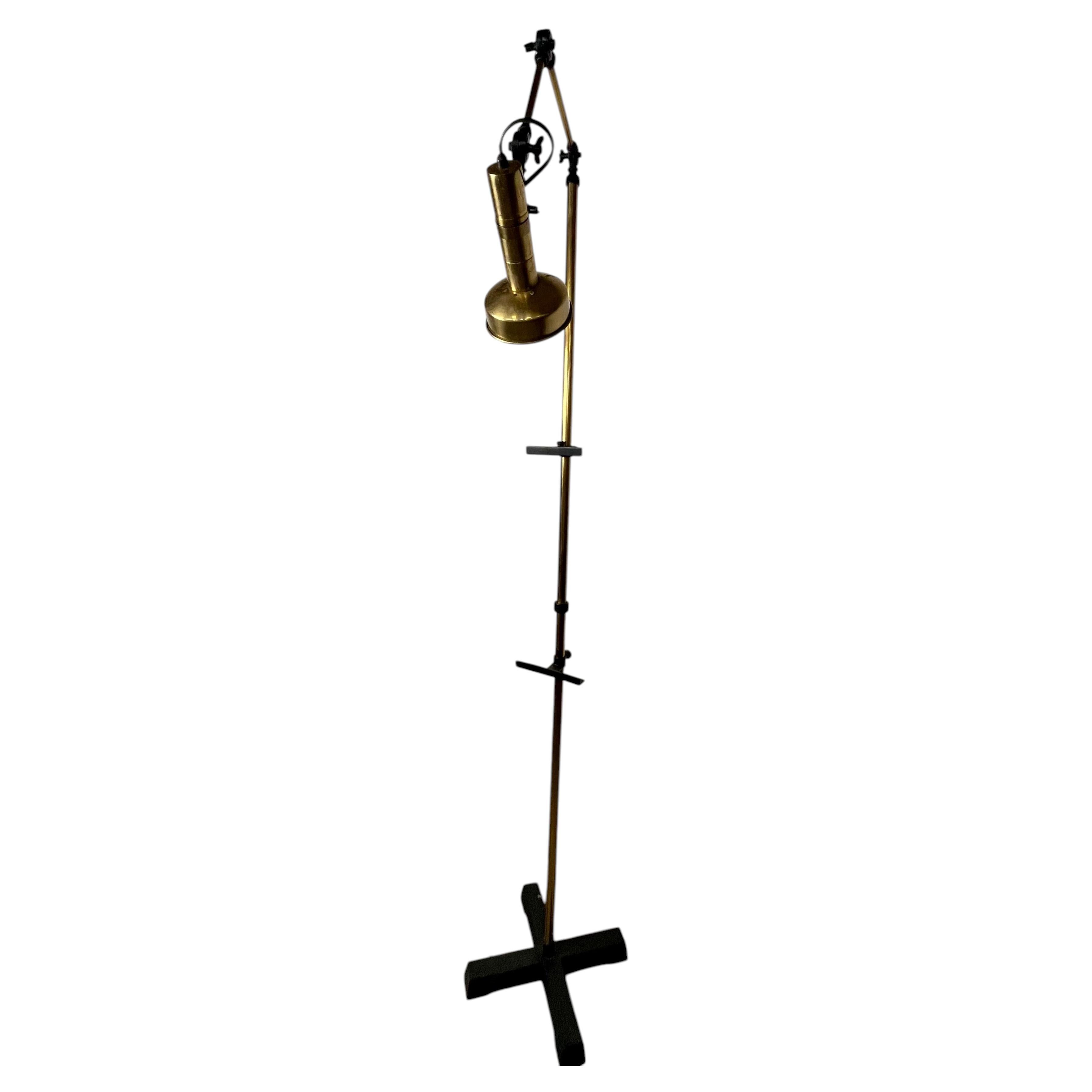 Brass Art Easel Lamp Arredoluce Style For Sale