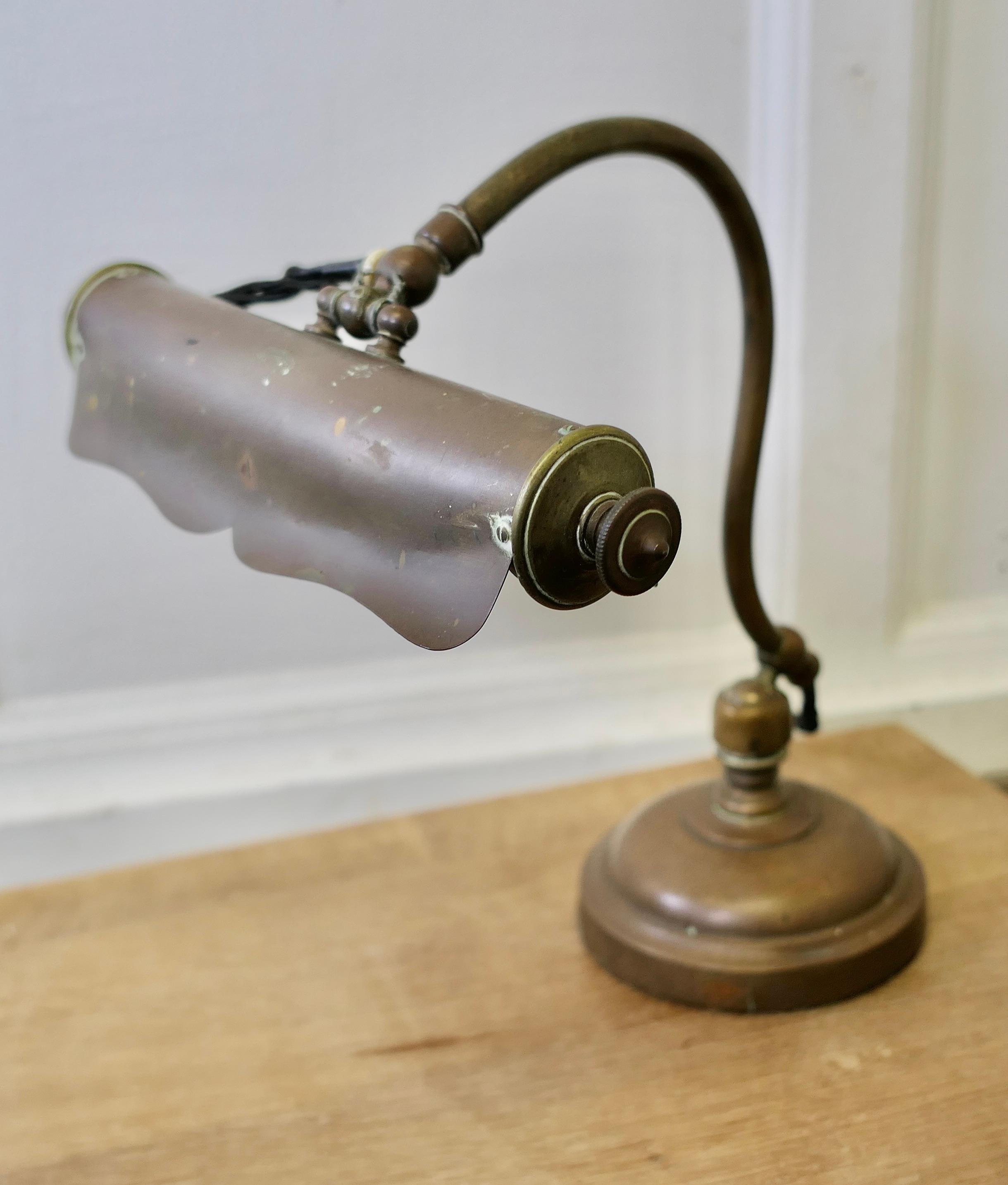 Brass Art Nouveau Adjustable Library Lamp    For Sale 7