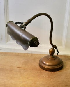 Brass Art Nouveau Adjustable Library Lamp