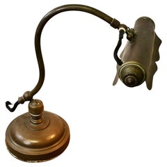 Antique Brass Art Nouveau Adjustable Library Lamp   