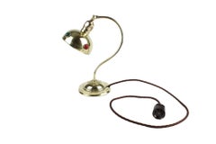 Brass Art Nouveau Lamp Decorated With Glass Nuggets