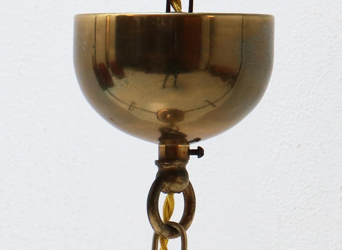 Brass Art Nouveau Lantern with Glass, 1900s In Good Condition For Sale In Amsterdam, NL