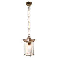 Brass Art Nouveau Lantern with Glass, 1900s