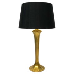 Lampada da tavolo in ottone in stile Art Nouveau 1970s Vintage art deco Oro Hollywood Regency