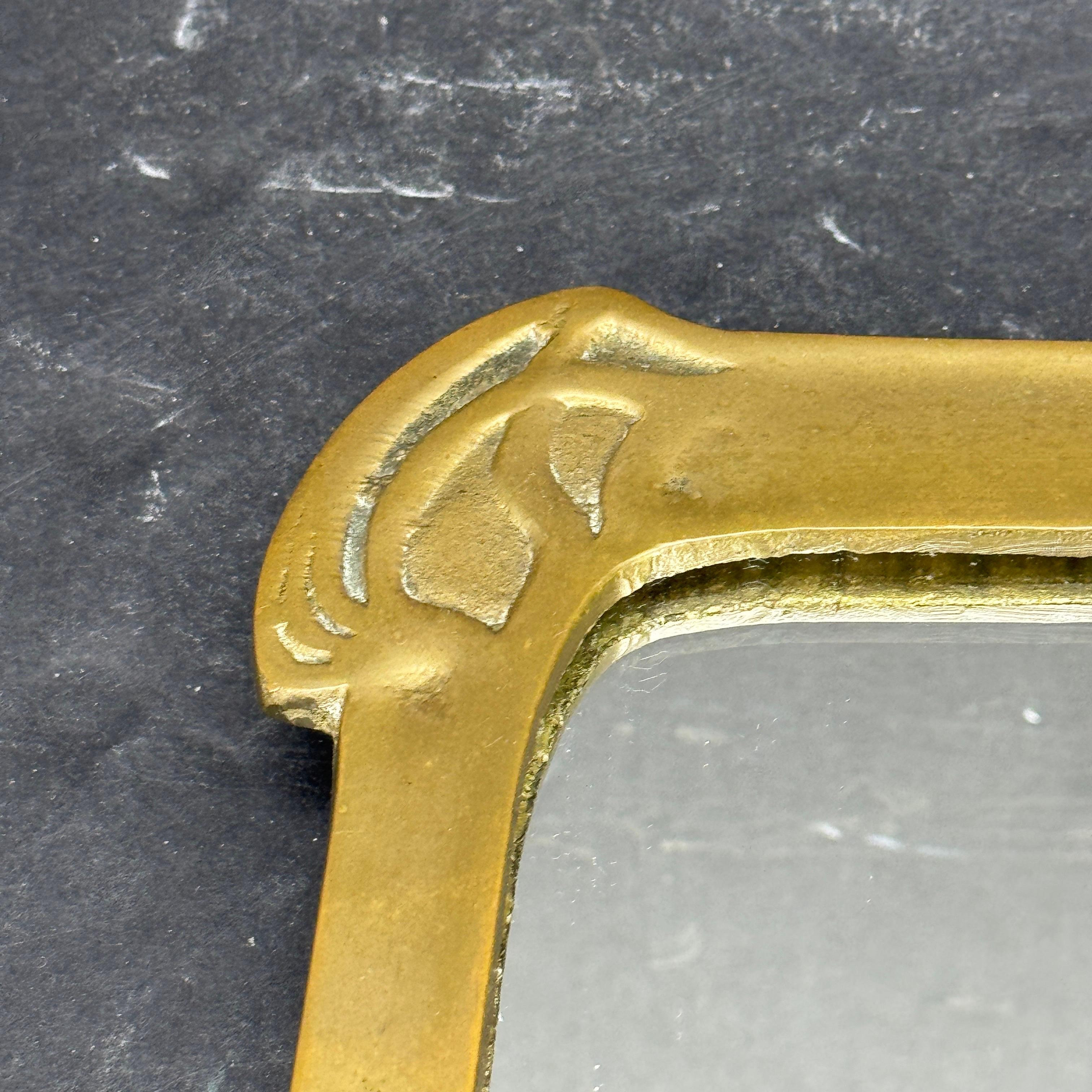 Brass Art Nouveau Table Vanity Mirror 4
