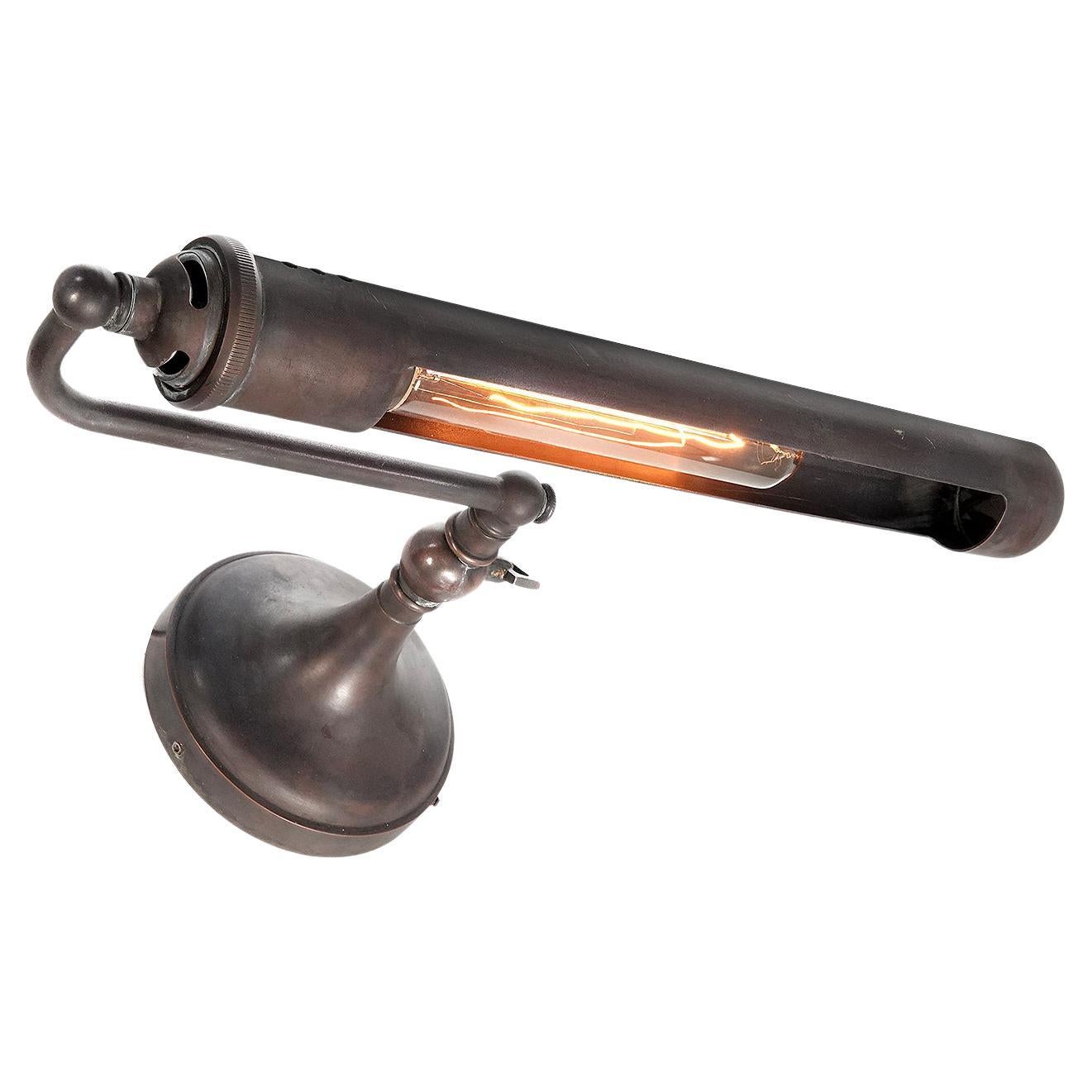 Brass Articulated Tube Sconce, Picture Light For Sale